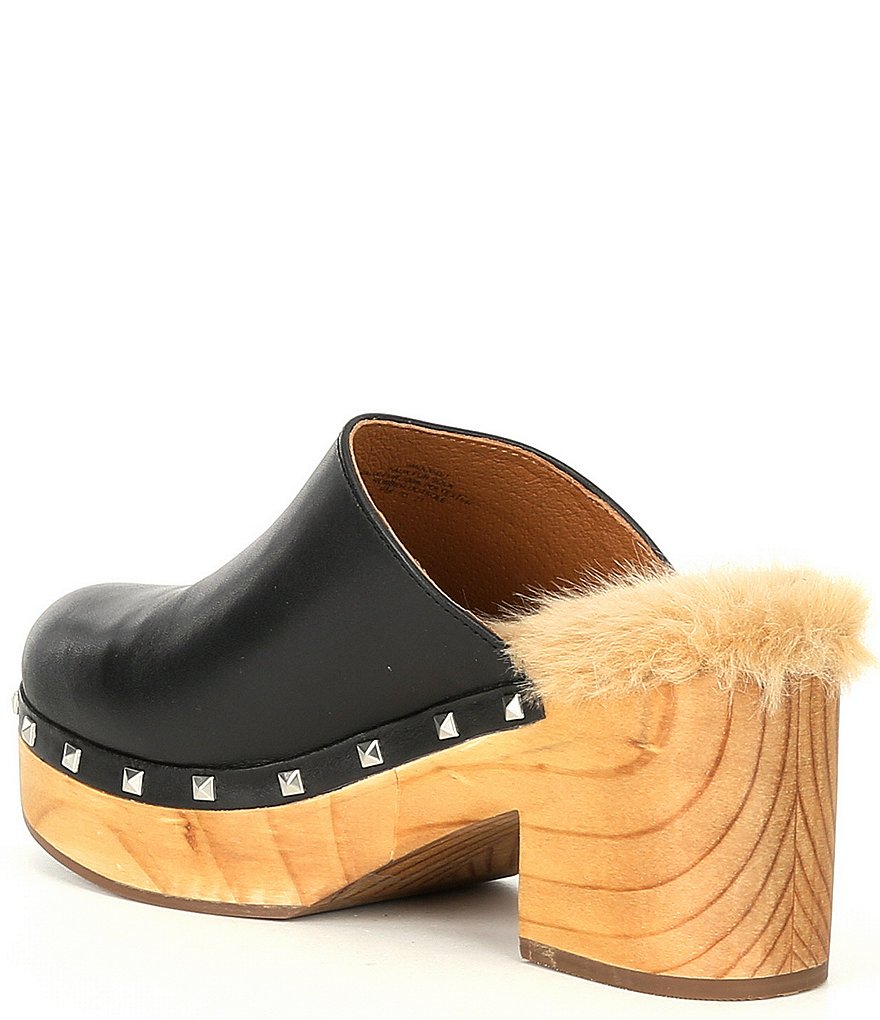 Steve Madden Brooklyn Leather Studded Platform Clogs