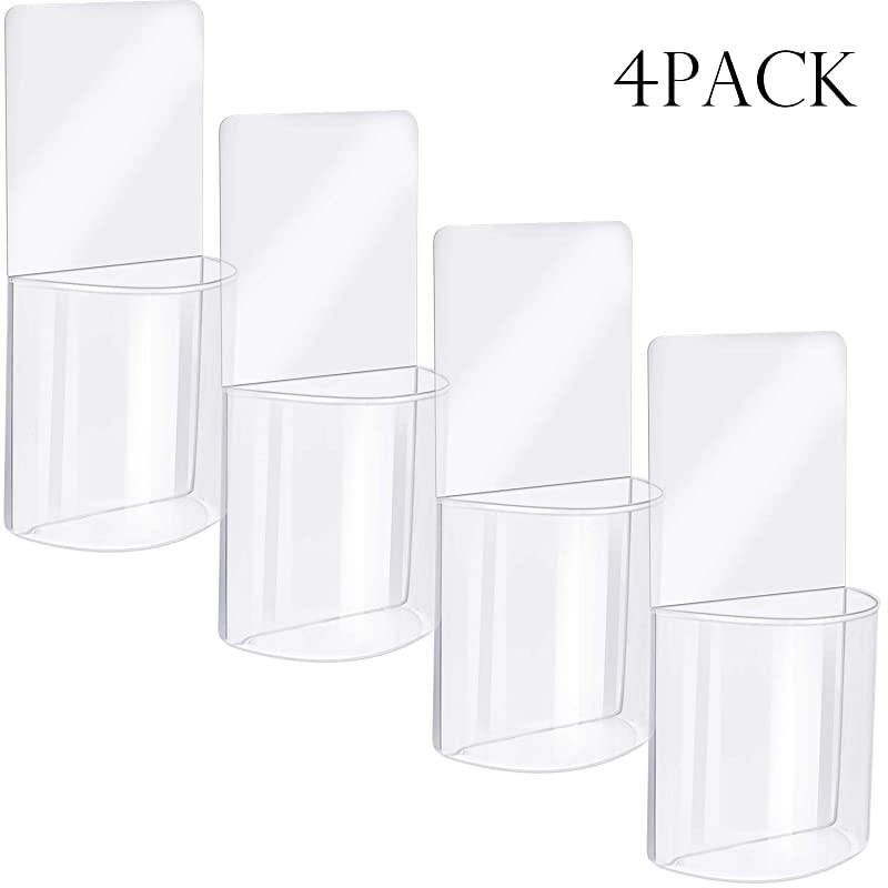 Pack Wall Mount Organizer Storage Box Transparent Remote Control Holder Convenient Acrylic Media Organizer