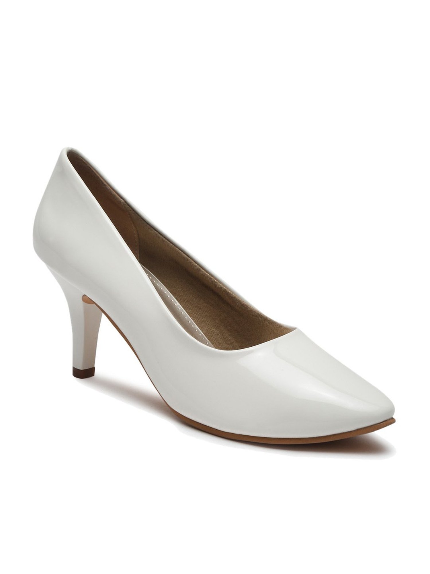 Flat N Heels Women's White Stiletto Pumps