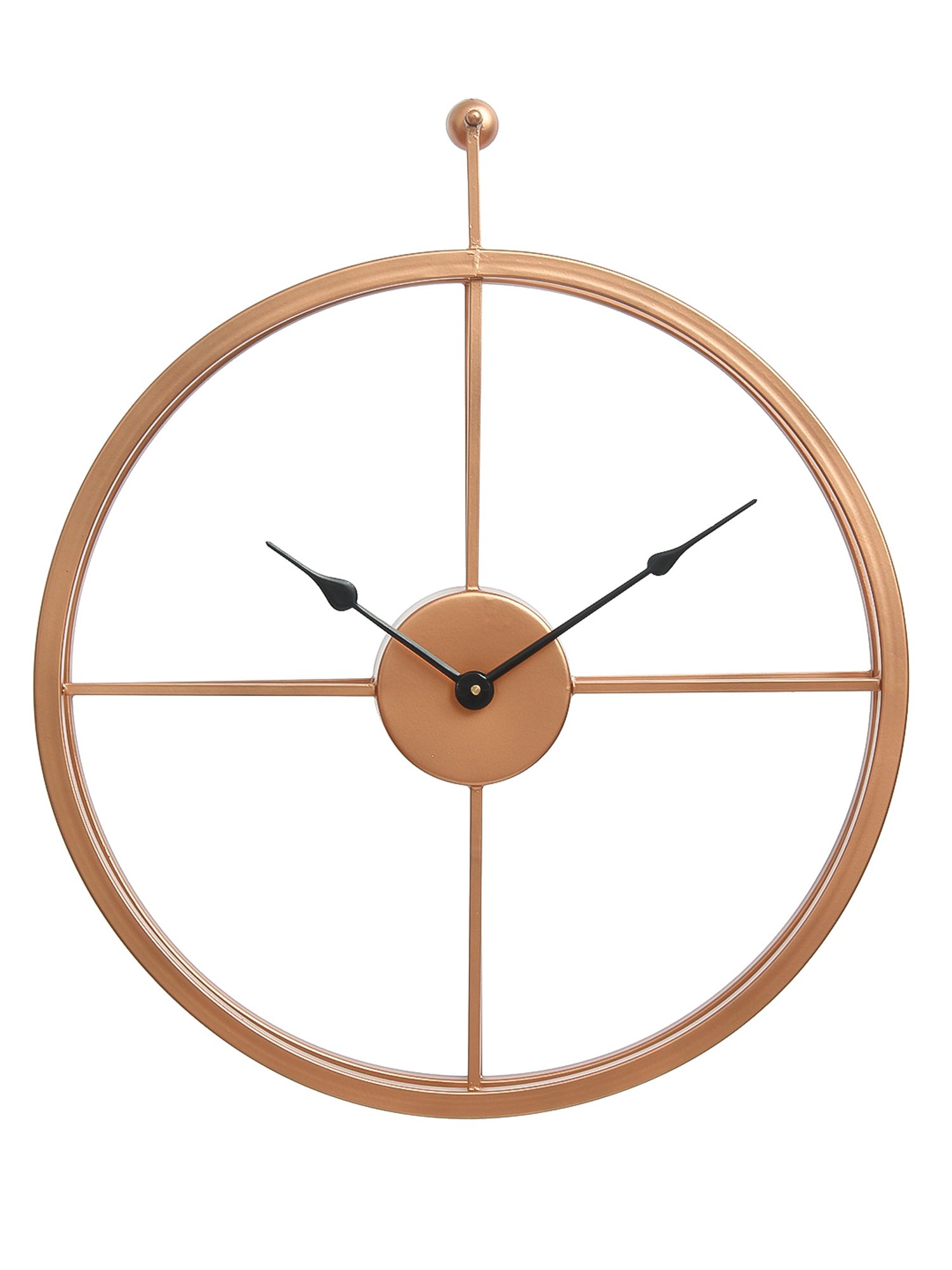 CHRONIKLE Elegant Round Copper Rose Gold Iron Wall Clock