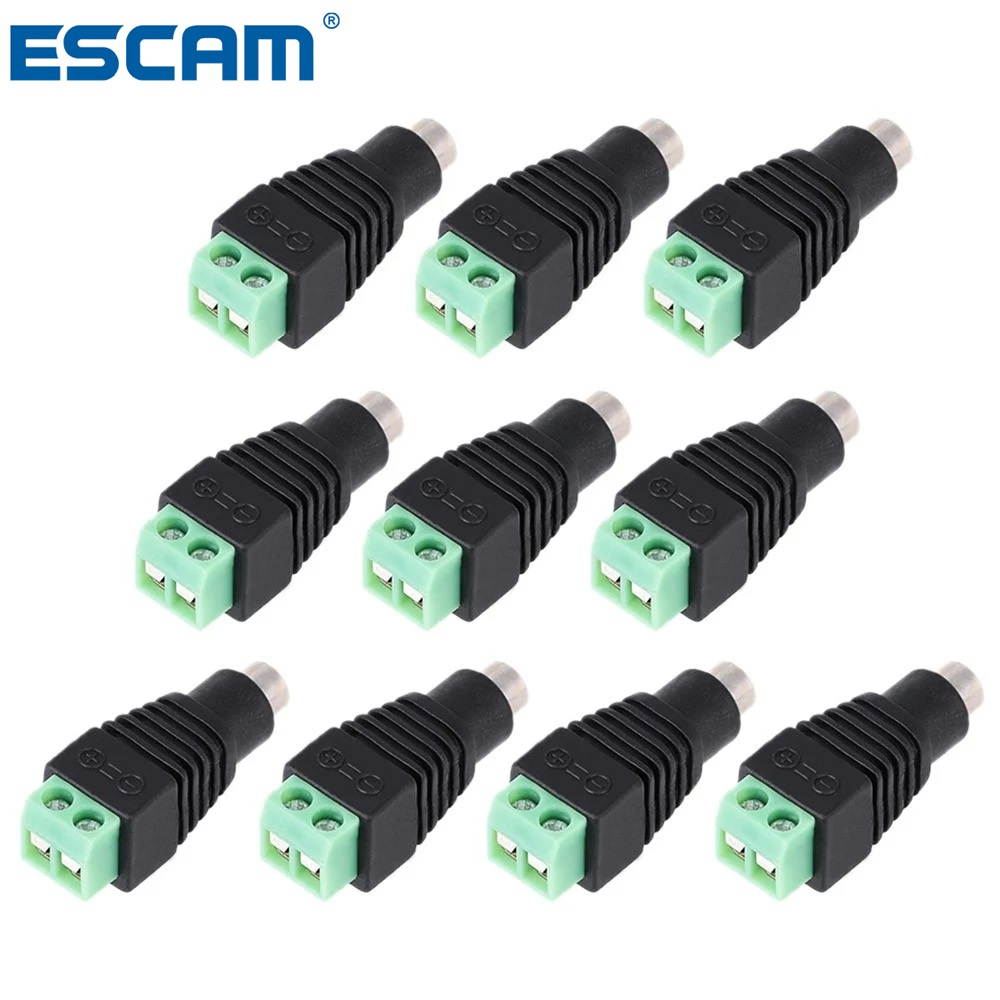 ESCAM 10 Pc Screw Terminal Coaxial Cat5 to BNC Female Video Balun Connector