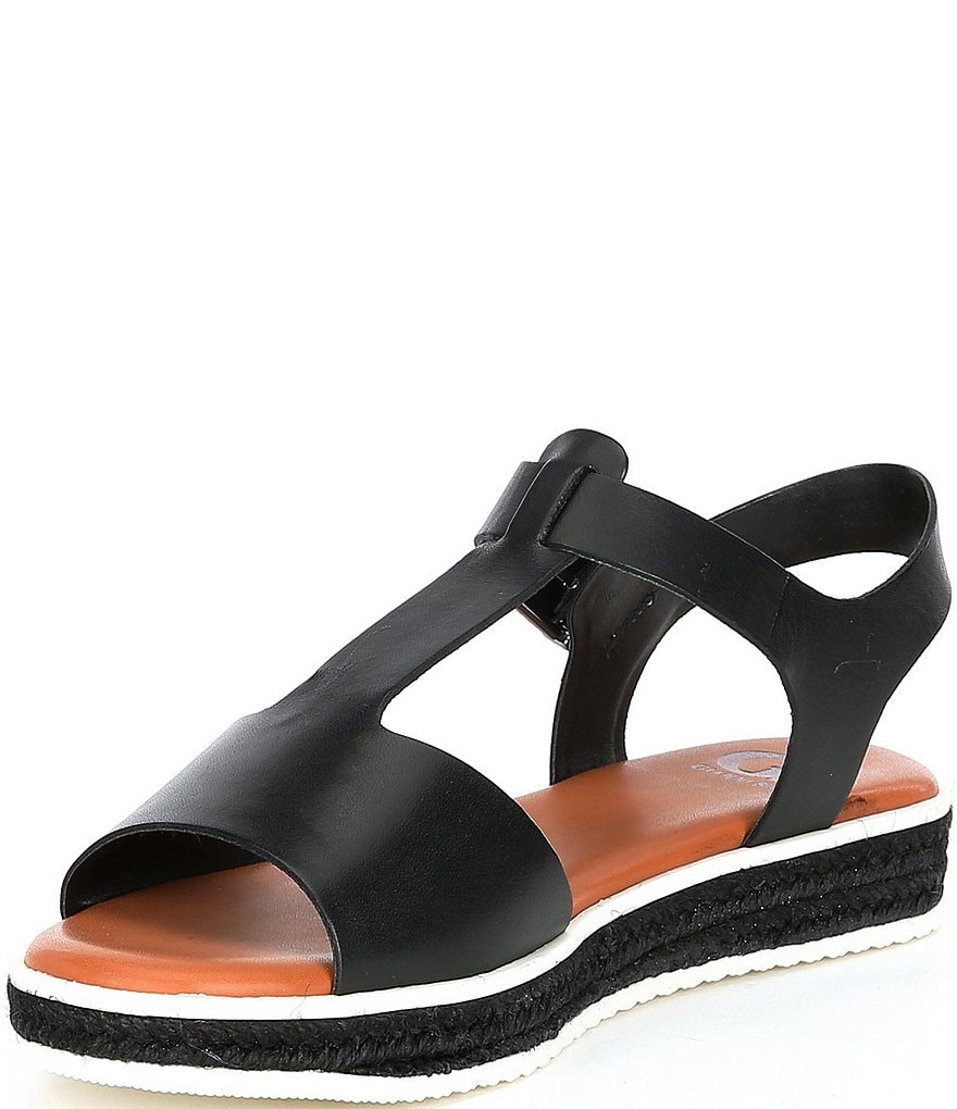 GB Stay-Truuee Leather T-Strap Sandals