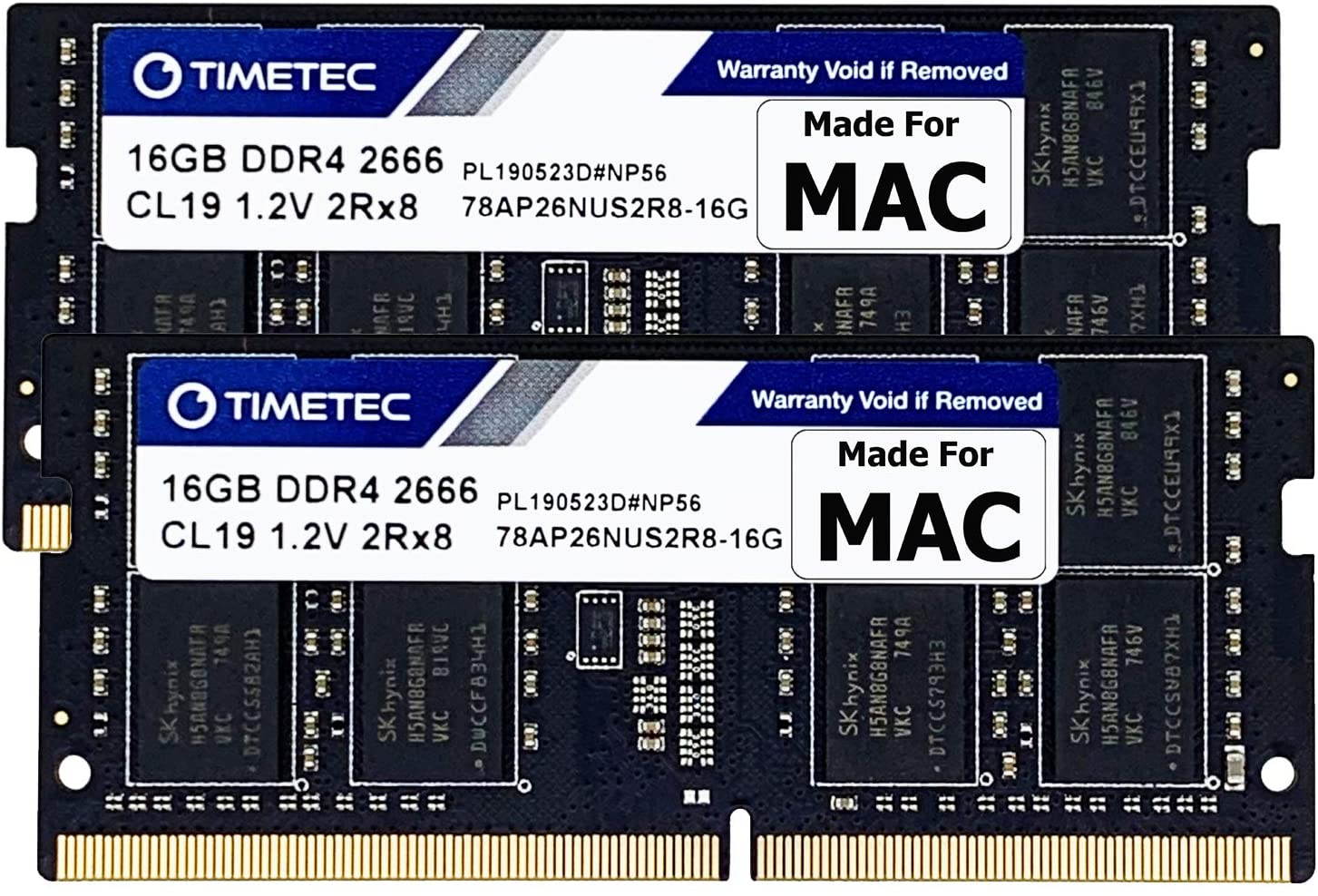 Timetec Hynix IC 32GB KIT(2x16GB) Compatible for Apple 2019 iMac 27-inch w/Retina 5K Display, Late 2018 Mac Mini DDR4 2666MHz PC4-21300 2Rx8 CL19 1.2V SODIMM Memory RAM Upgrade (32GB KIT(2x16GB))