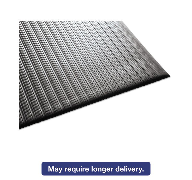 3'x12' Rectangle Solid Floor Mat Black - Guardian