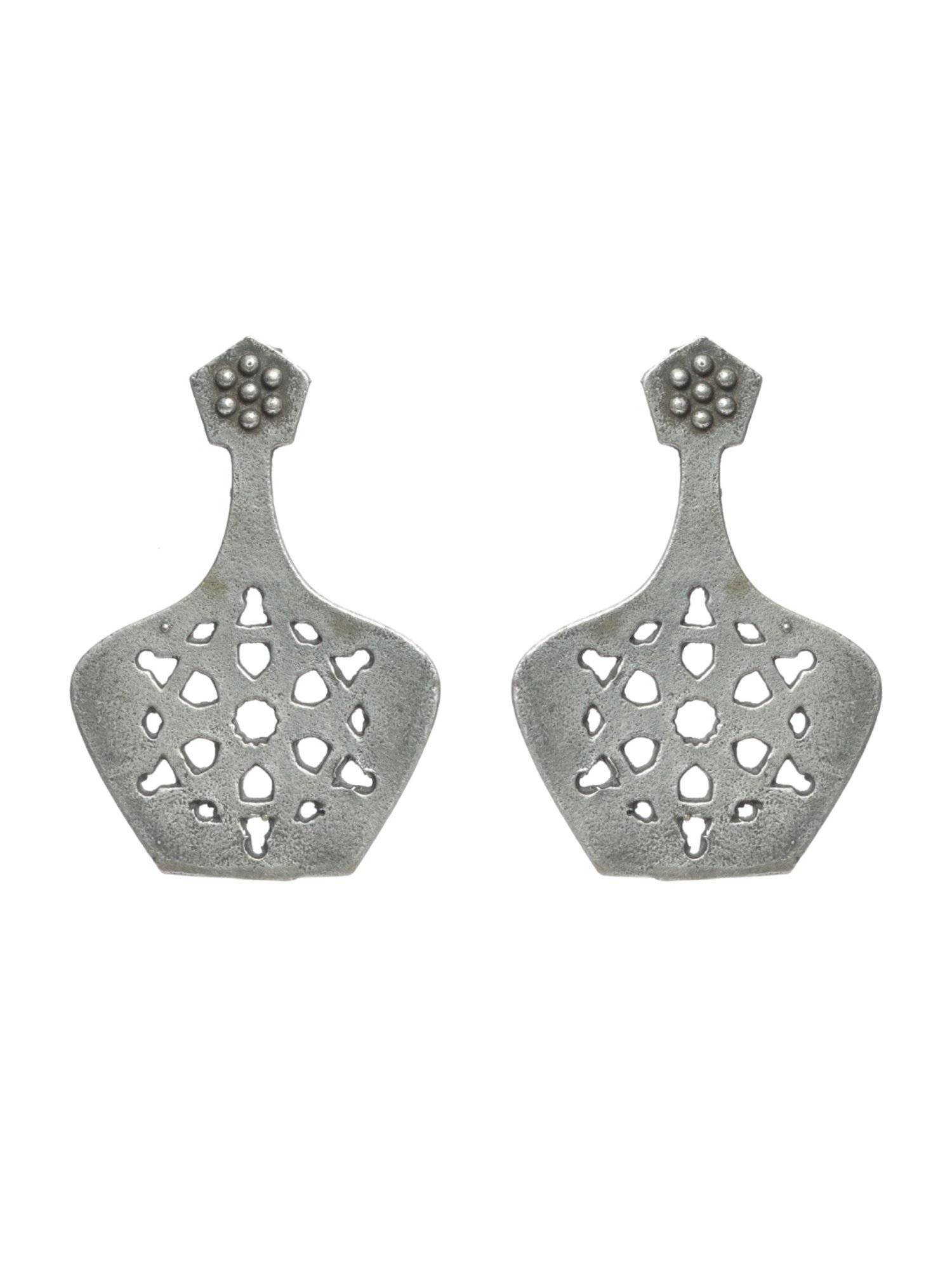 Aatmana Silver Look-Alike Dome Shaped Stud Earrings for Women