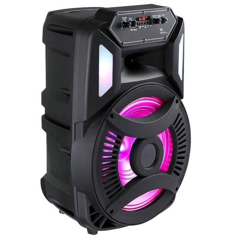 12'' Bluetooth Speaker with Microphone/Aux input - RGB lighting - 1500mAh battery built in battery - 8W Amplifier RMS