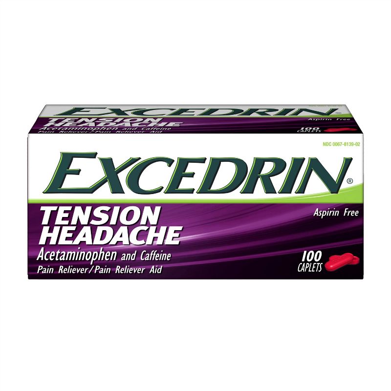 Excedrin Tension Head Ache Pain Reliever Caplets - Acetaminophen - 100ct