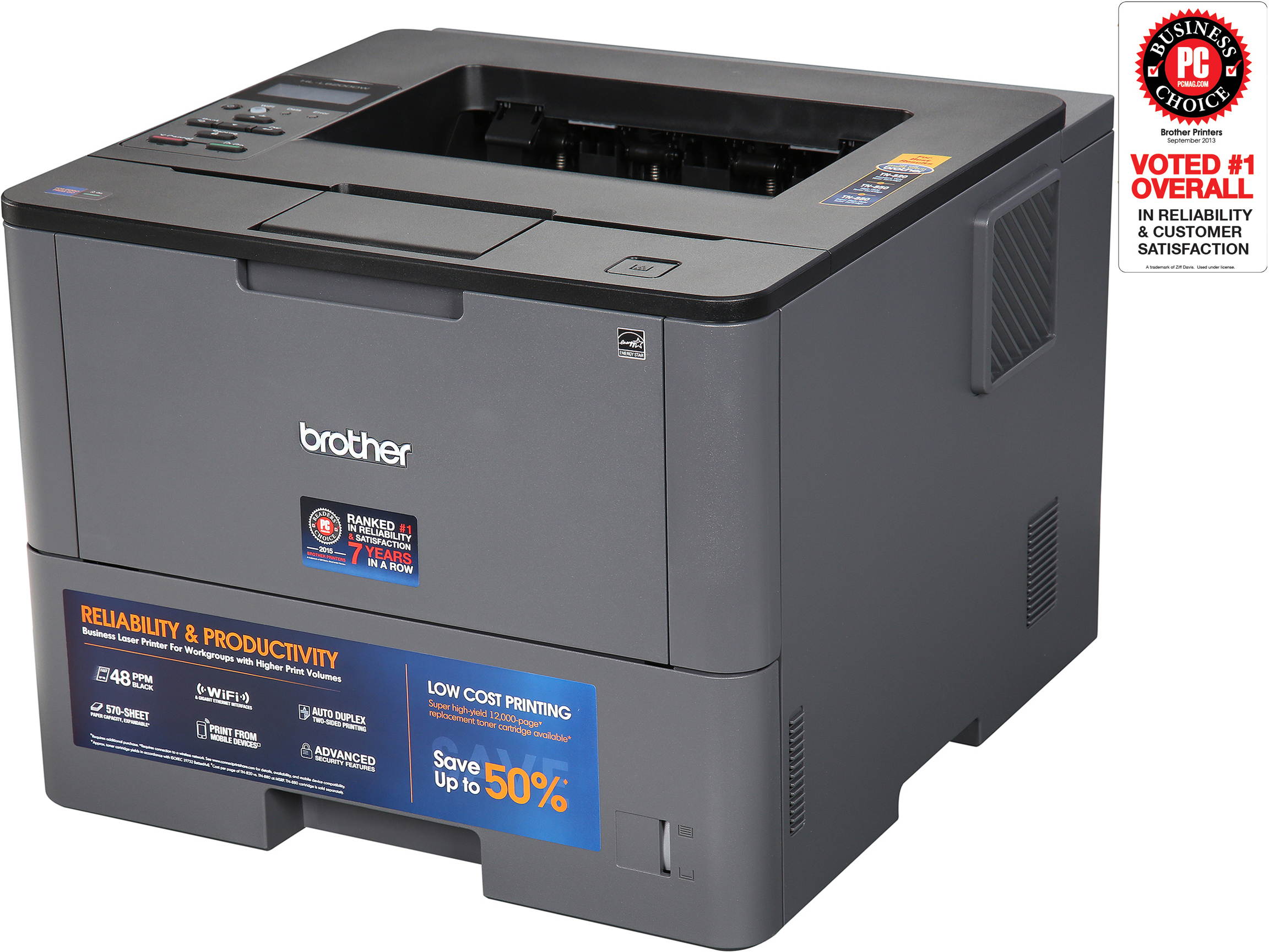 Brother HL-L6200DW Wireless Monochrome Laser Printer