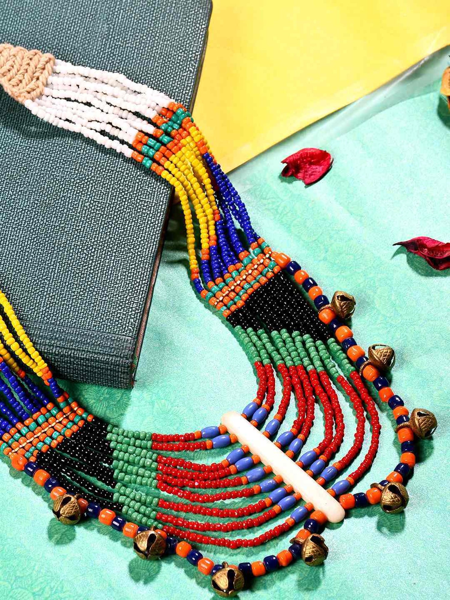 Imli Street Multicolour Long Beaded Handcrafted Tribal Necklace