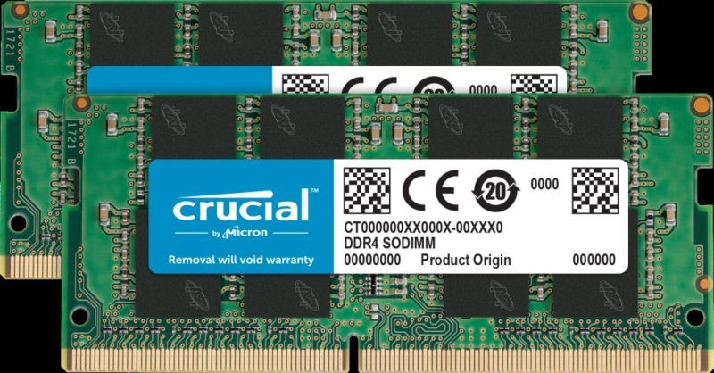 Crucial 32GB (2 x 16GB) DDR4 2666MHz DRAM (Notebook Memory) CL19 1.2V DR SODIMM (260-pin) CT2K16G4SFD8266