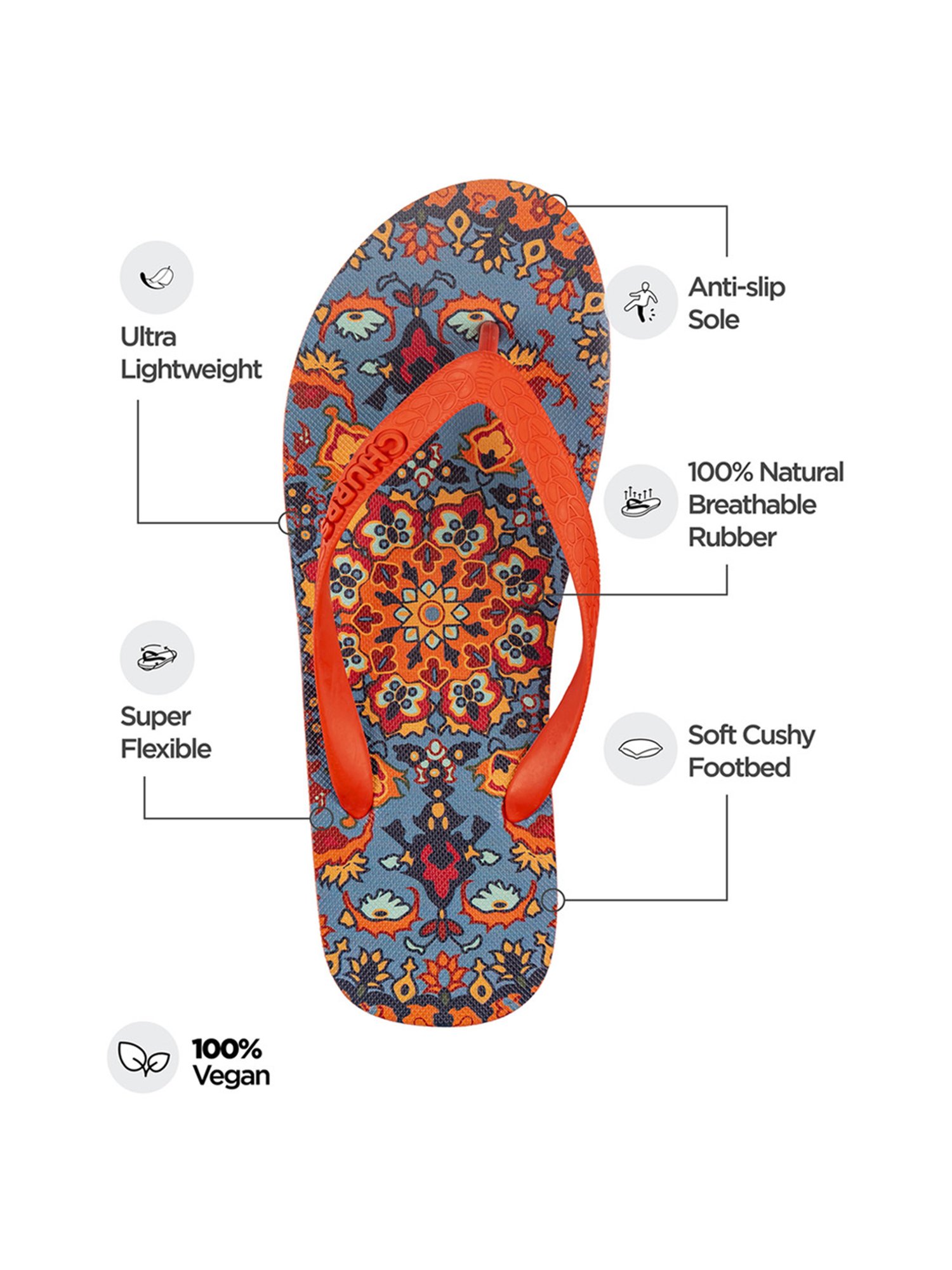 Chupps Women's Red Flip Flops