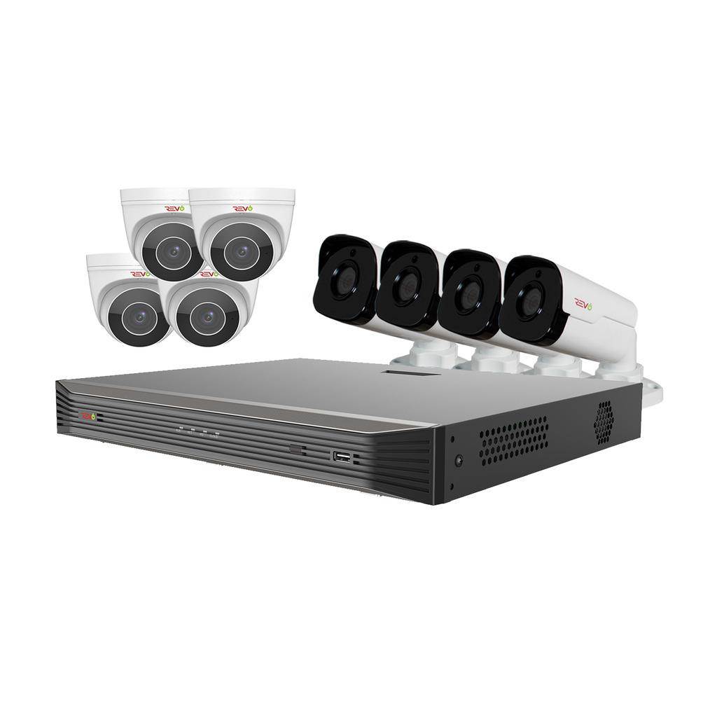 Revo America RU162BNDL-3 Ultra HD Audio Capable 16 Channel Surveillance System with 8 4 Megapixel Cameras