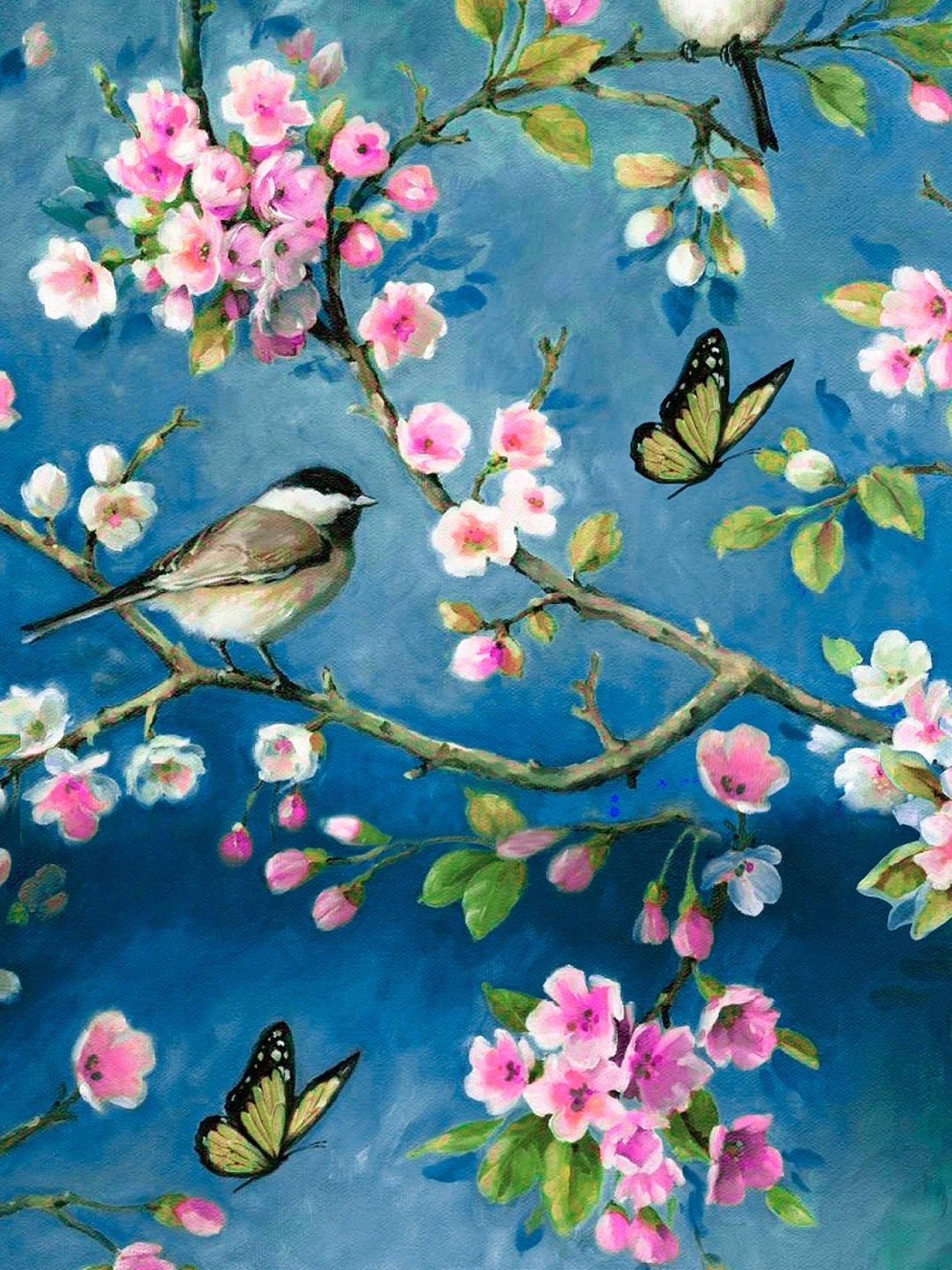 SPACES DRAPE STORY Elegent Navy Blue & Pink Polyester 8 FT Door Curtain - Set of 2