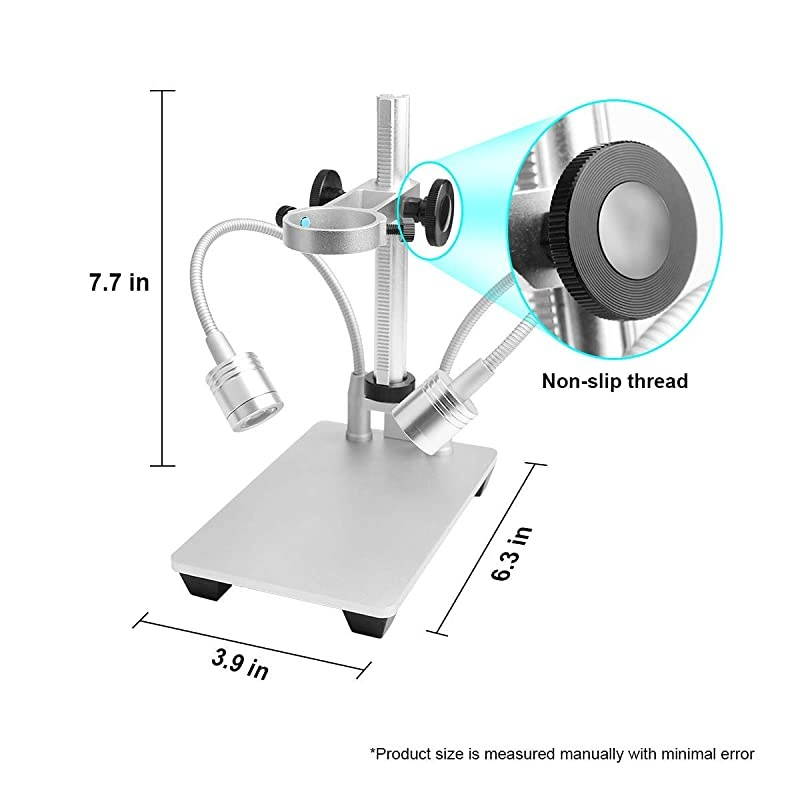 Aluminum Alloy Stand for USB Digital Microscope Camera,  Universal Adjustable Microscope Metal Stand Base Support Holder Bracket for Max 1.4 Inch in Diameter LCD Screen Microscope Endoscope