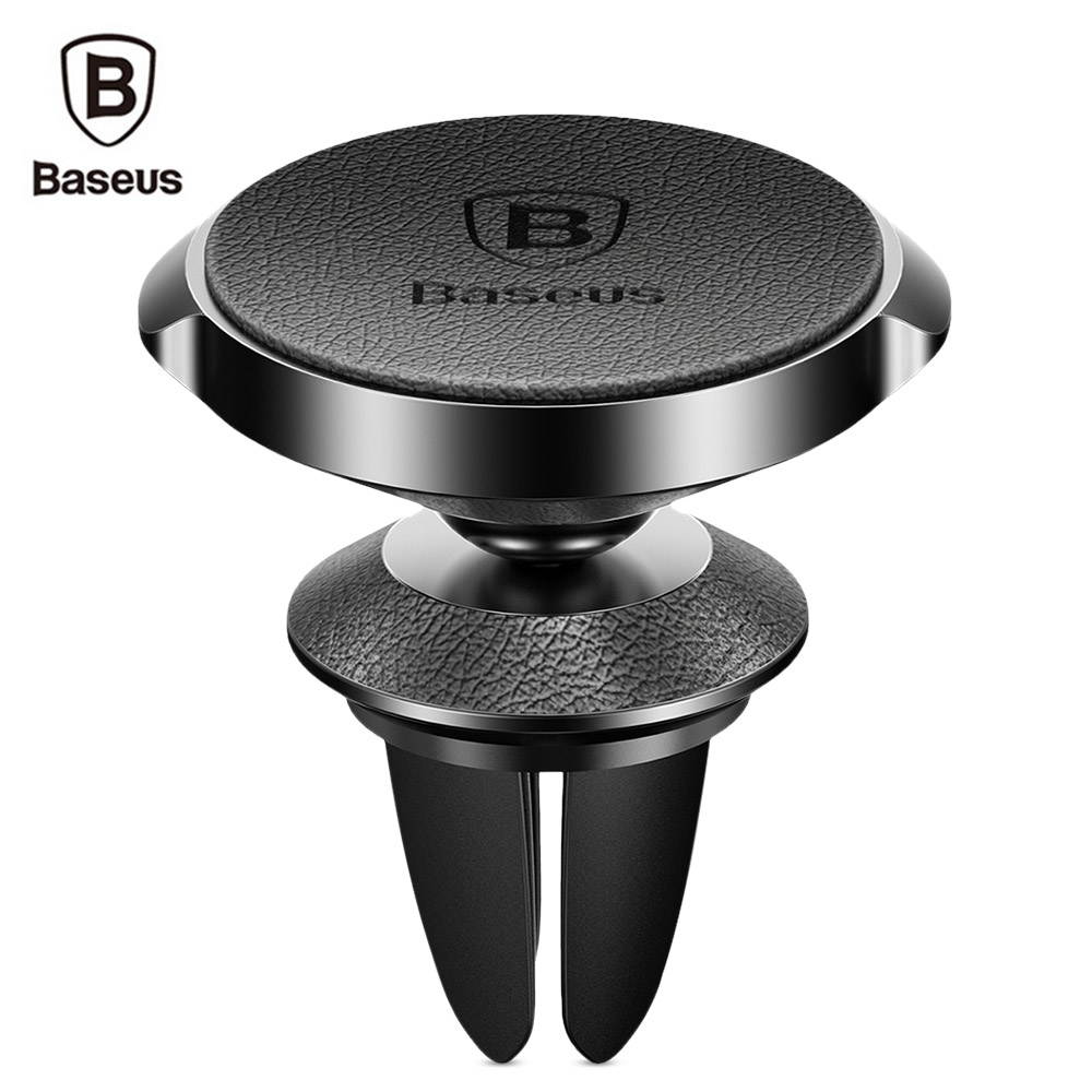 Baseus Small Ears Series Magnetic Leather Phone Holder Air Vent Car Phone Mount Stand 360 Degree Rotation