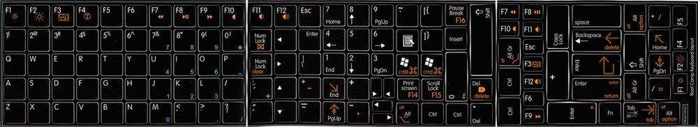 ENGLISH BOOT CAMP NON-TRANSPARENT KEYBOARD LABELS BLACK BACKGROUND ARE COMPATIBLE WITH APPLE