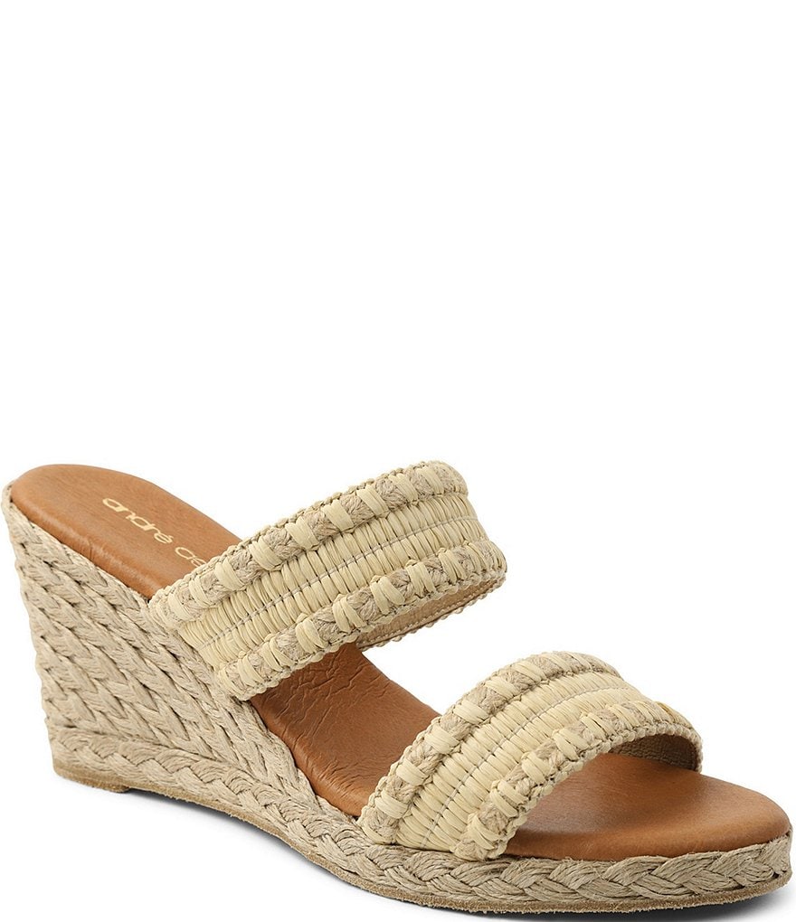 Andre Assous Nolita Raffia Espadrille Slide Wedges