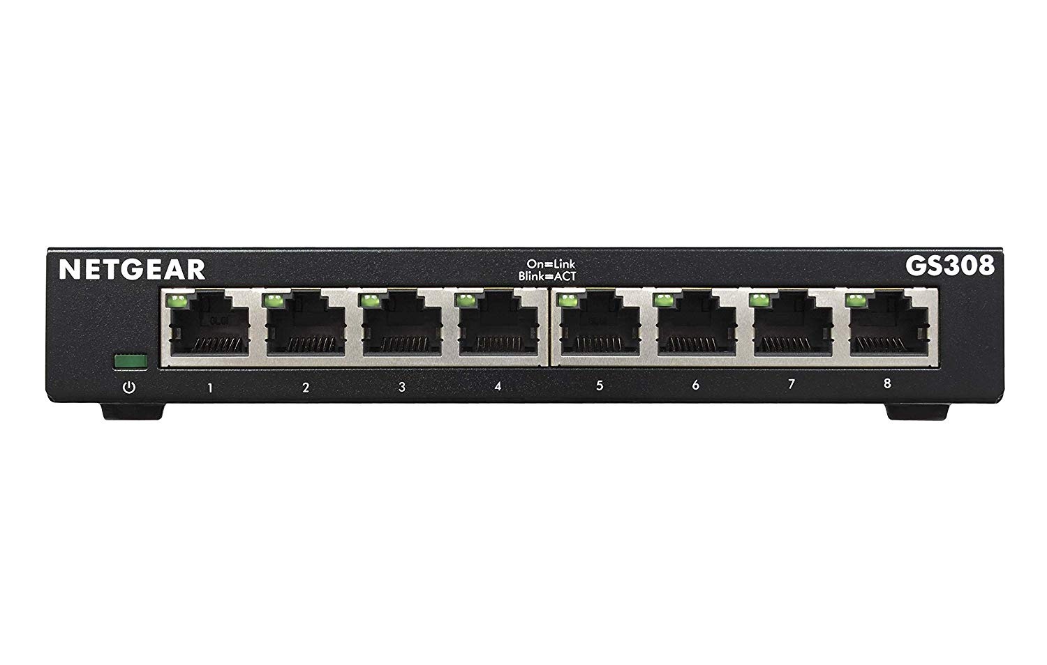 NETGEAR GS308 - V3 - switch - unmanaged - 8 x 10/100/1000 - desktop, wall-mountable