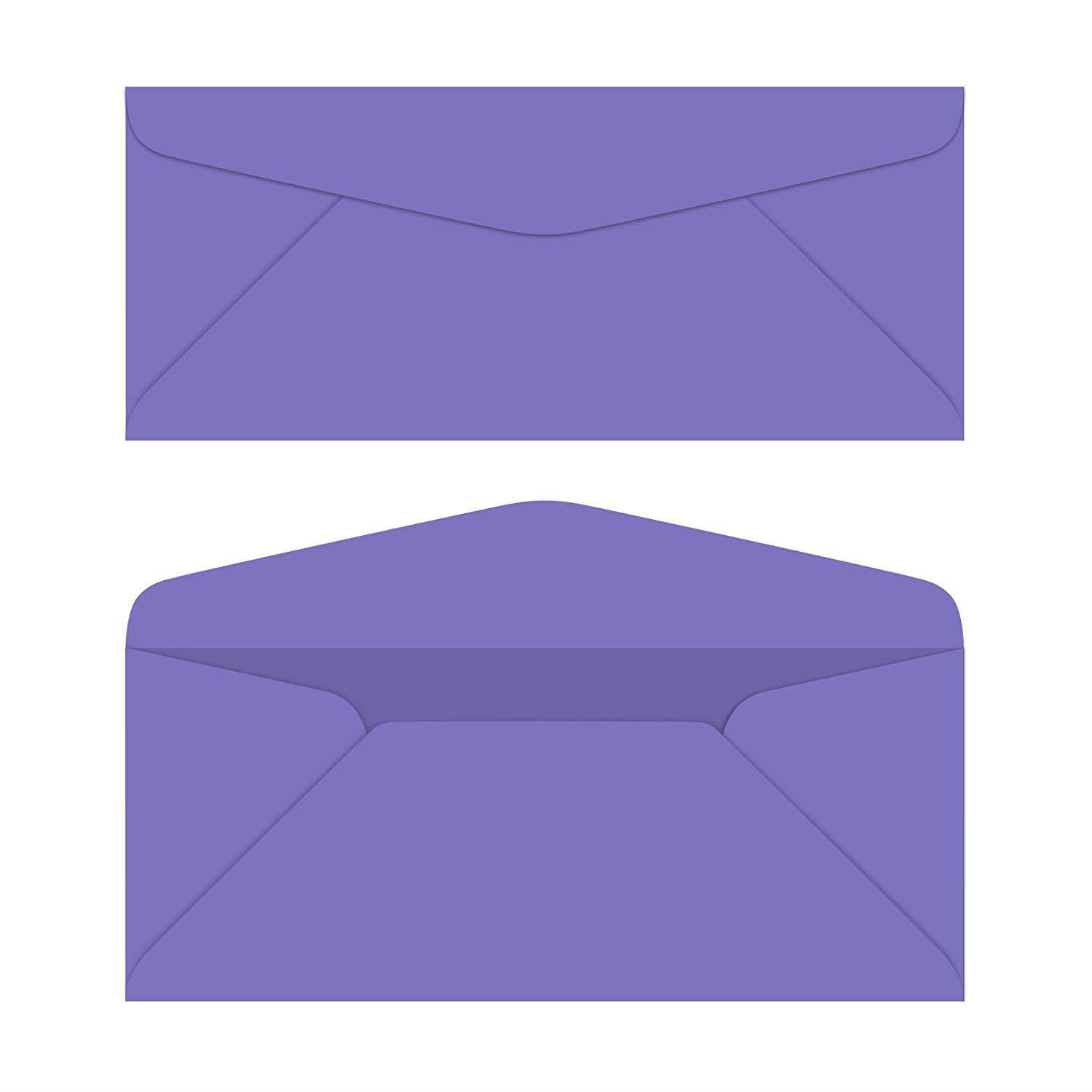 #10 Business Color Mailing Envelopes | 4 1/8 X 9 .5 inches | 24lb Bond Bright Color Paper (90 gsm) | 50 Envelopes Per Pack | Venus Violet