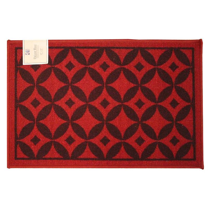 Kashi Home Bordeaux Latex Back Rectangle Rug 20" x 30" Burgundy