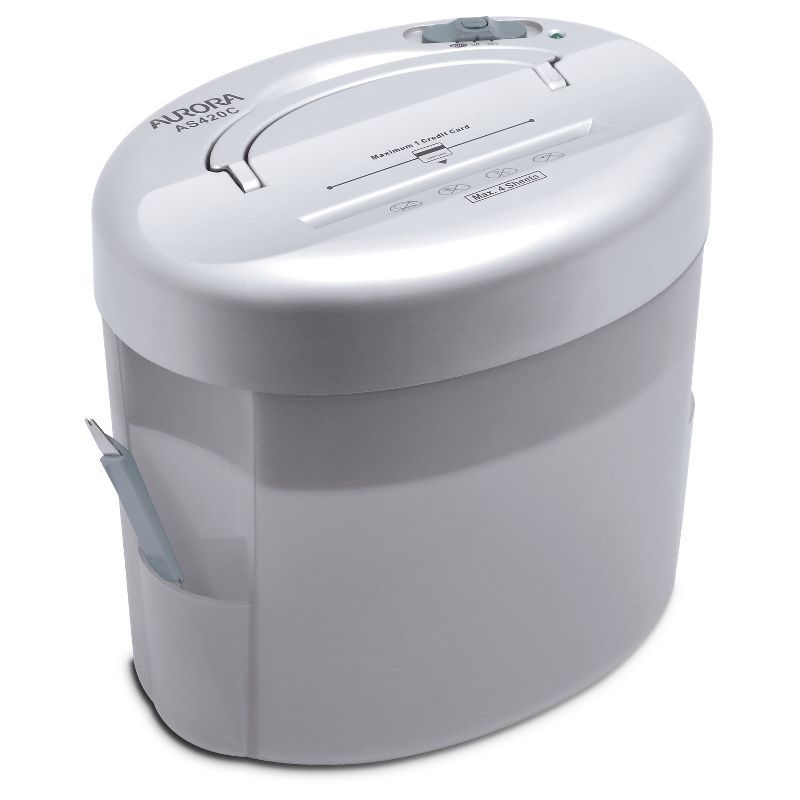 Aurora 4 Folded Sheet Desktop Paper Shredder with Wastebasket Gray - AS420C