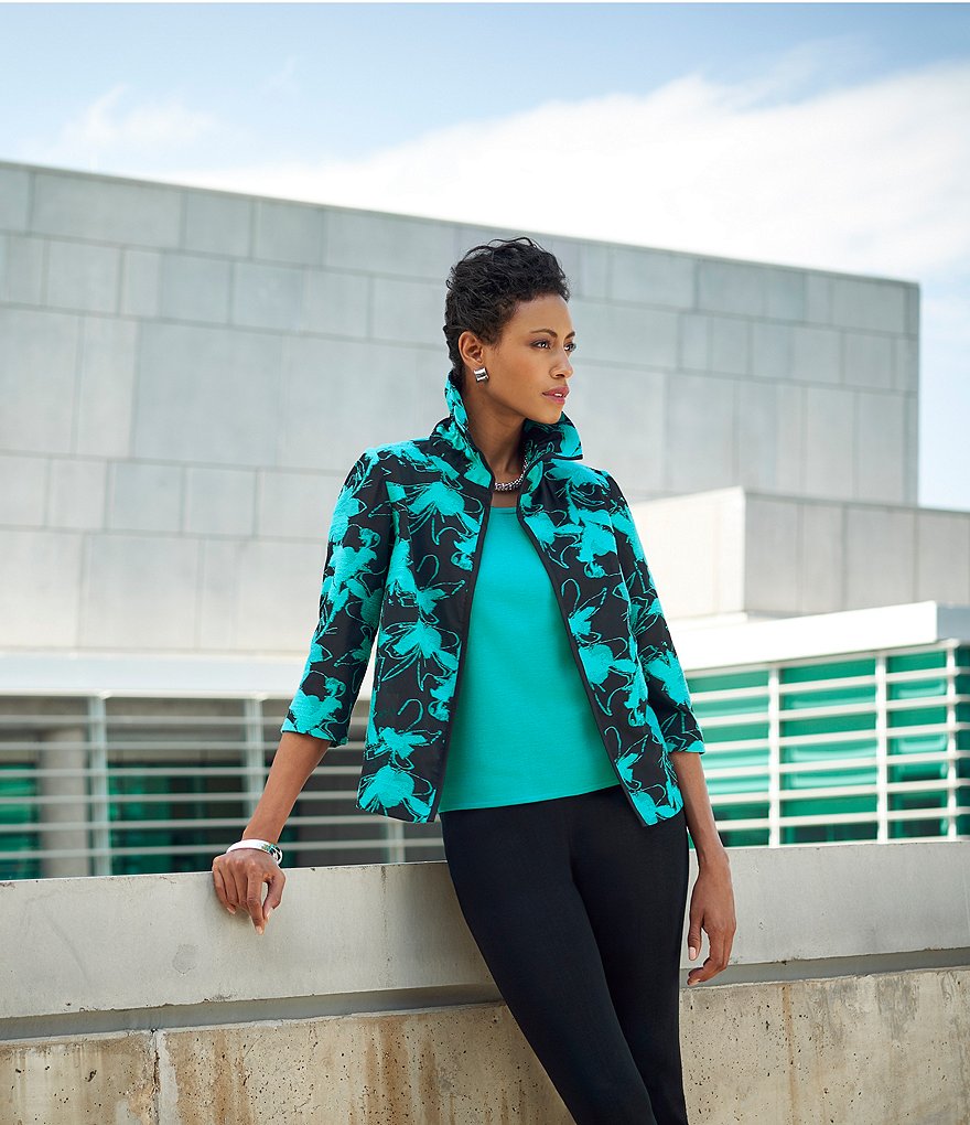 Ming Wang Sleeveless Scoop Neck Side Slit Tank