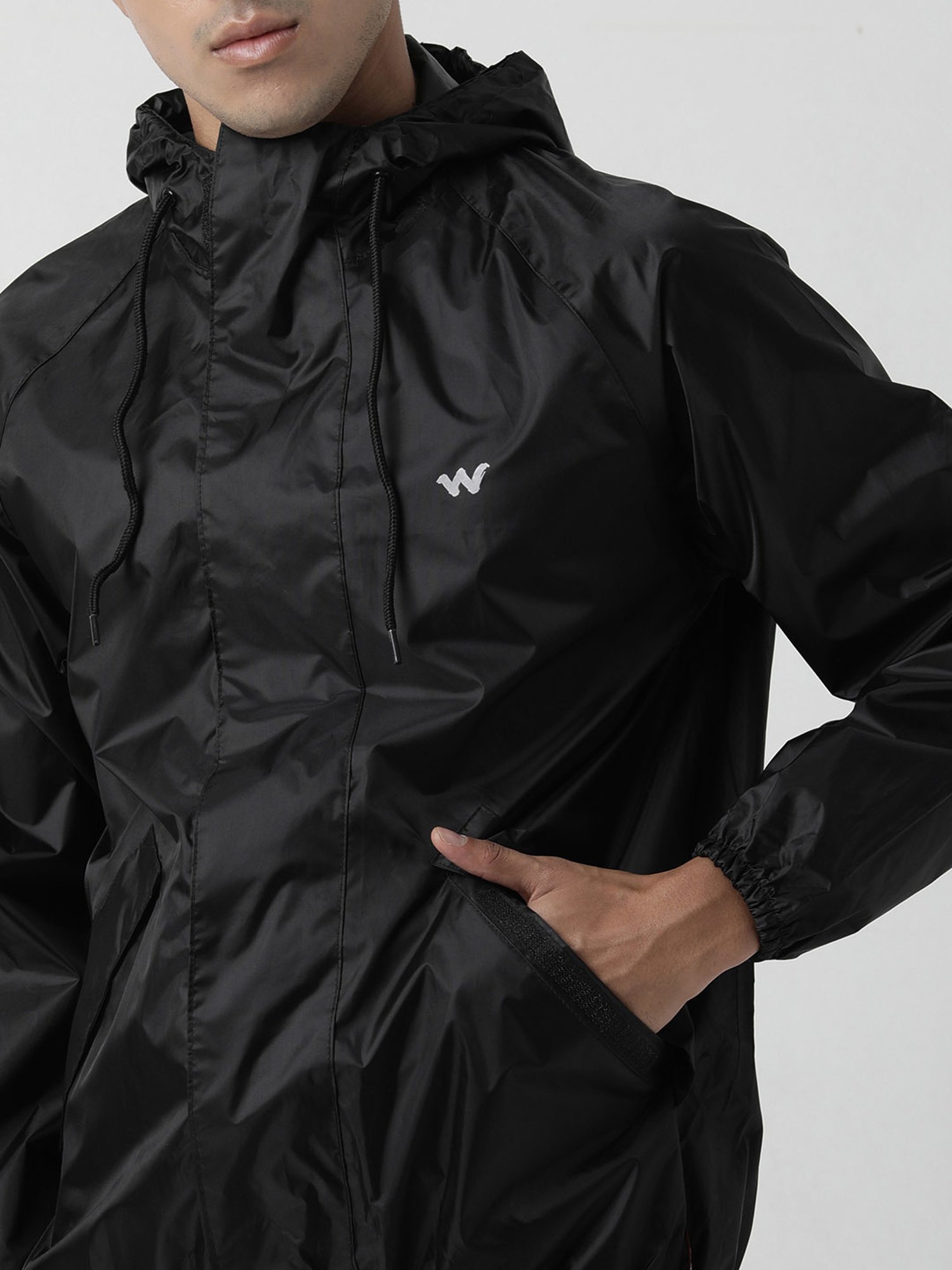 Wildcraft Black Hooded Raincoat Set
