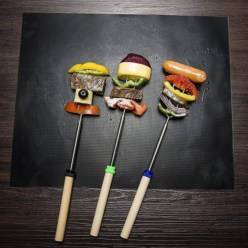 1PCS BBQ Grill Mats Non Stick, BBQ Grill & Baking Mats - Reusable, Easy to Clean Barbecue Grilling Accessories, Black