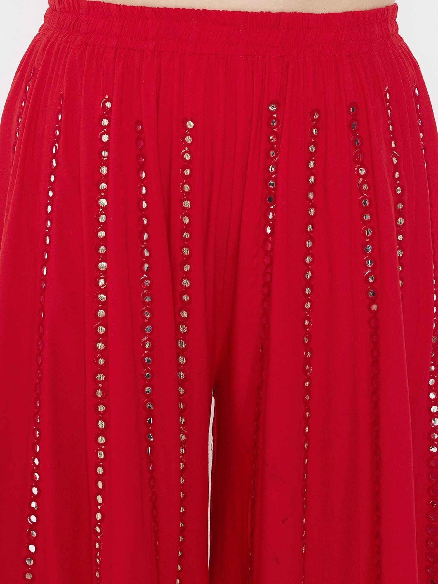 Castle Red Mirror Work Palazzos