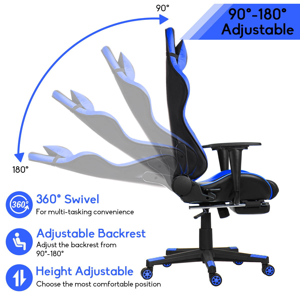 RESPAWN Sidewinder Gaming Chair, PU Leather, in Rage Red (RSP-125-RED)