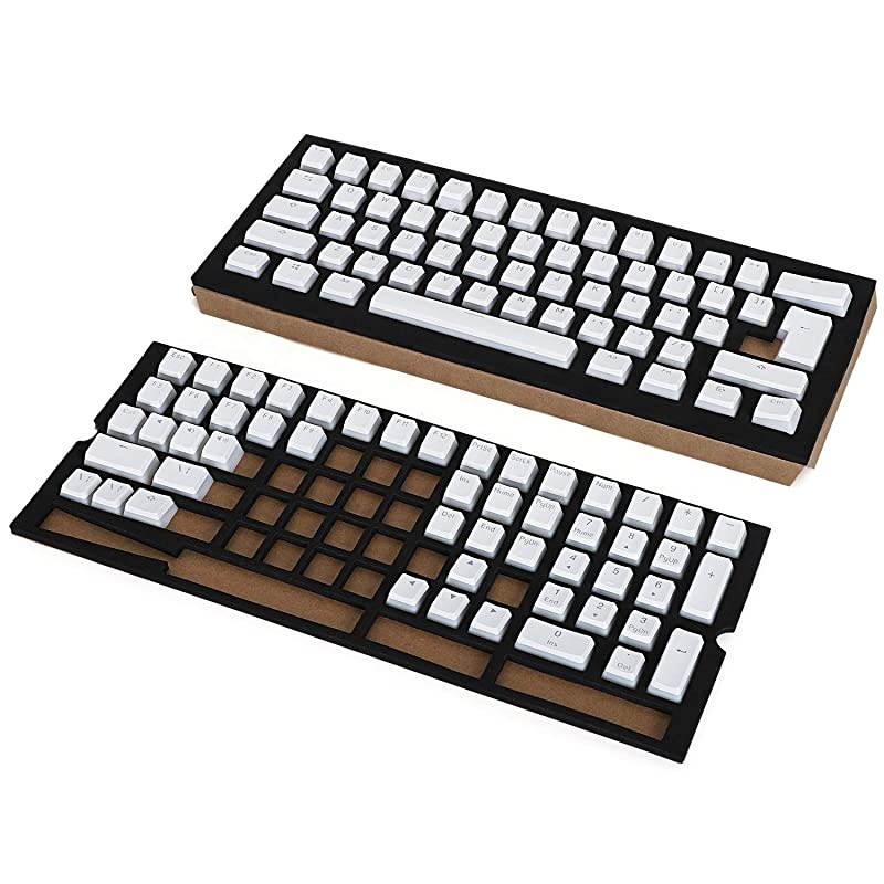112 Double Shot PBT Pudding Keycap Set OEM Profile ANSI ISO Layout Backlit Keycaps with Translucent Layer for DIY MX Switches 606187 TKL104 RGB Mechanical Gaming Keyboard White