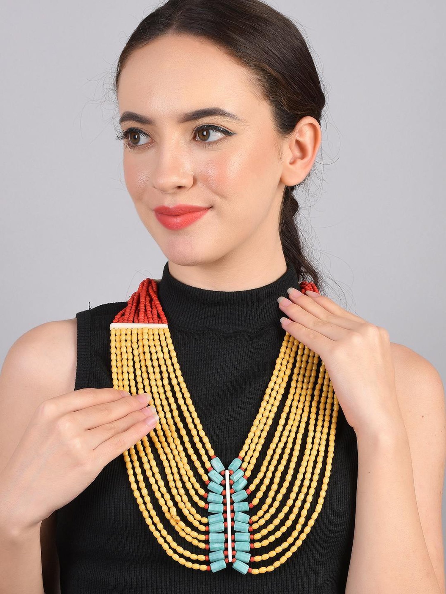 Imli Street Multicolor Vintage Naga Beaded Tribal Necklace