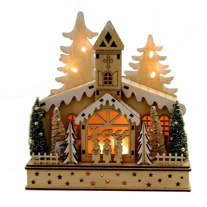 Christmas 8.75" Joy Laser Church Led Battery Operated  -  Decorative Figurines
