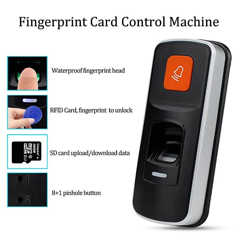 Fingerprint RFID Access Control System Kit Biometric Door Locks + Electric 180KG Magnetic Lock Electromagnet + DC12V Power Supply + Exit Button + 10pcs Keyfobs Cards for Home Door Opener