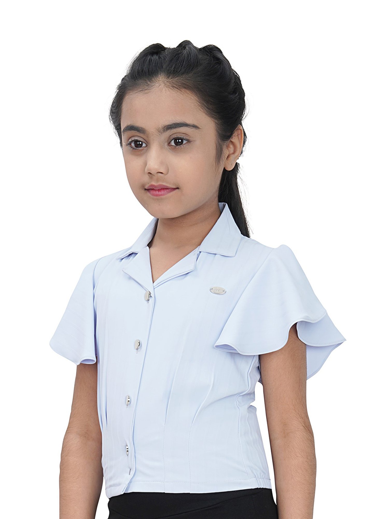 Tiny Girl Sky Blue Solid Top