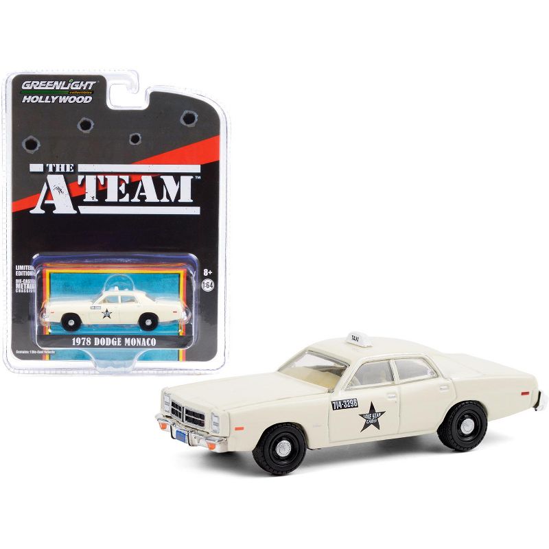 1978 Dodge Monaco Taxi Cream "Lone Star Cab Co." "The A-Team" (1983-1987) TV Series 1/64 Diecast Model Car by Greenlight