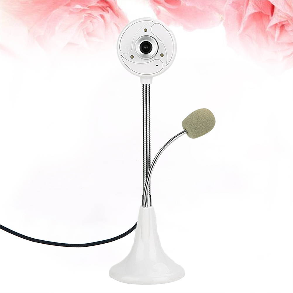 Desktop Digital Camera Driver-free Camera Desktop PCs Camera Professional Computer Webcam for Online Teaching Live (White)