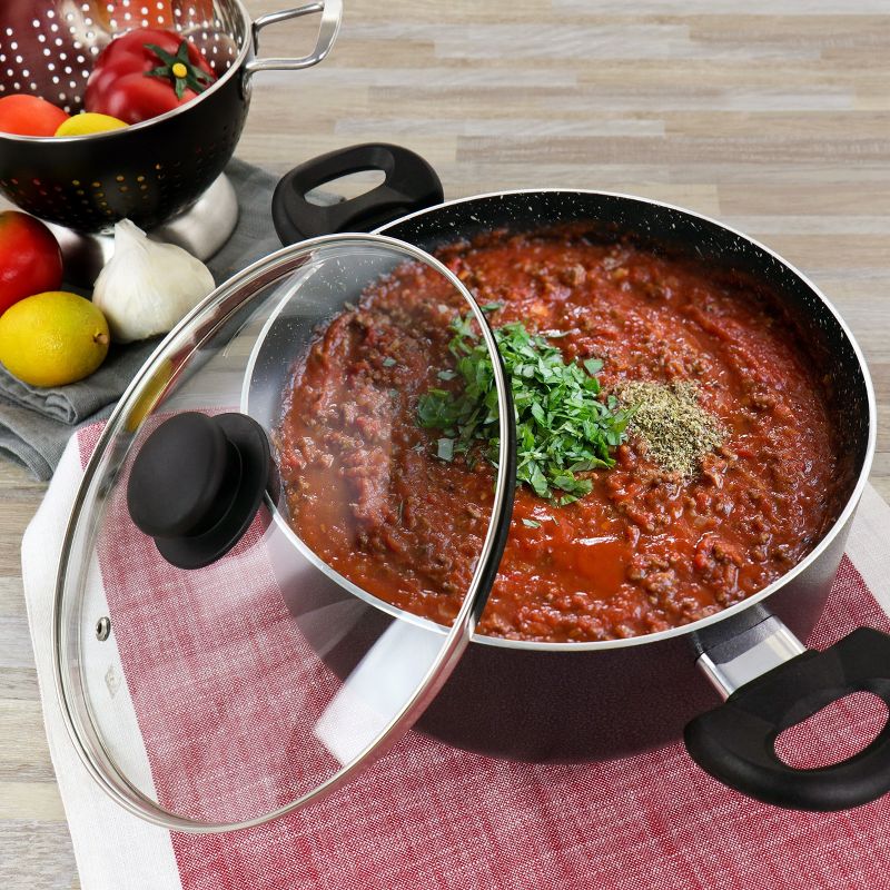 Meyer Corporation Anolon Nouvelle Copper Luxe Hard-Anodized Nonstick Casserole, 4-Quart, Onyx