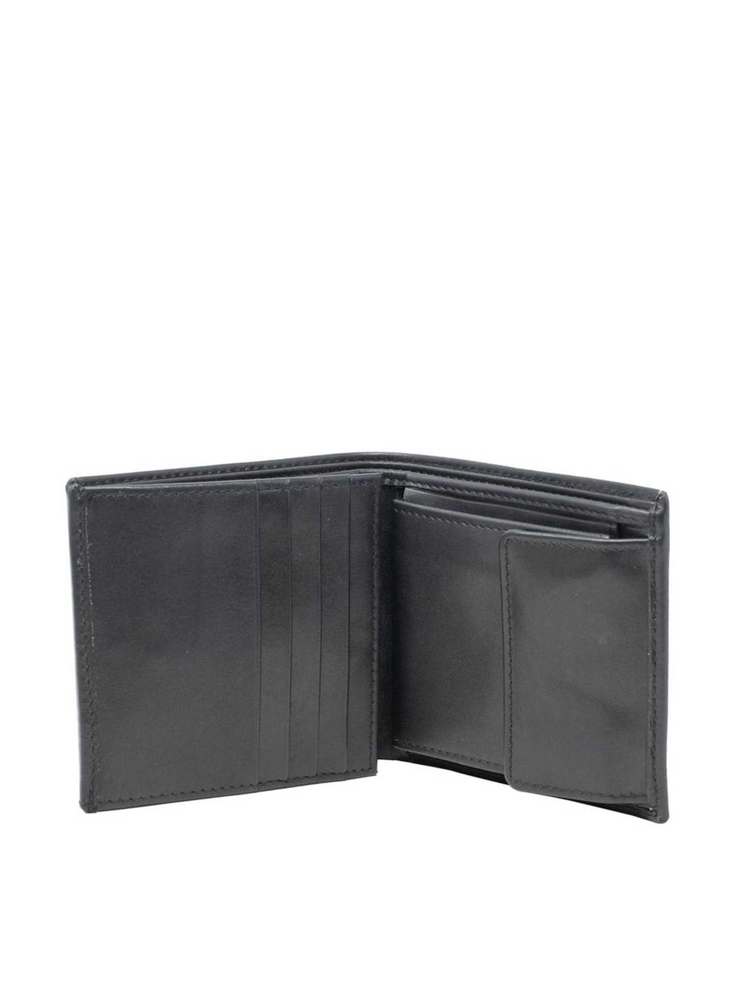 Tohl Black Casual Leather Bi-Fold Wallet for Men