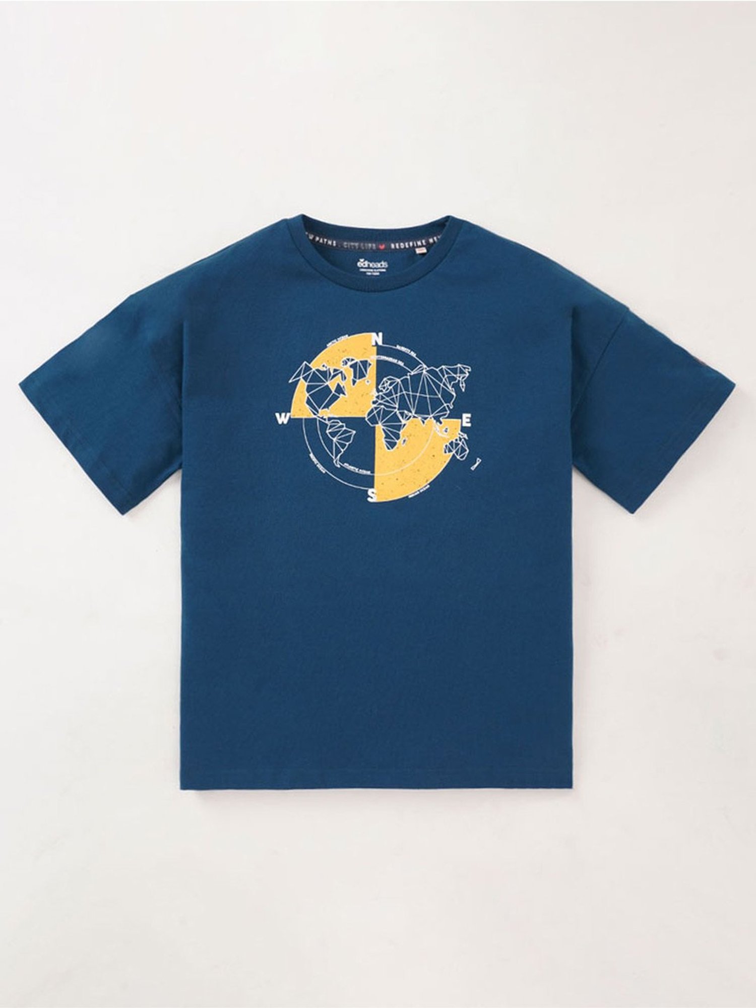 Edheads Kids Blue Cotton Printed T-Shirt