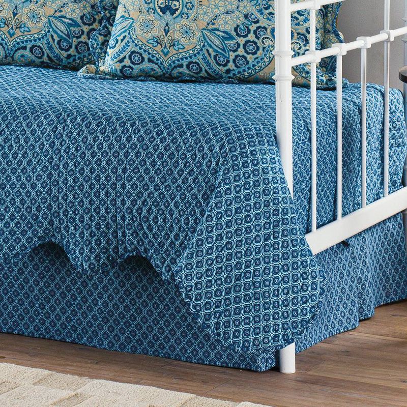 Blue Damask Moonlit Shadows Reversible Daybed Set 5pc - Waverly