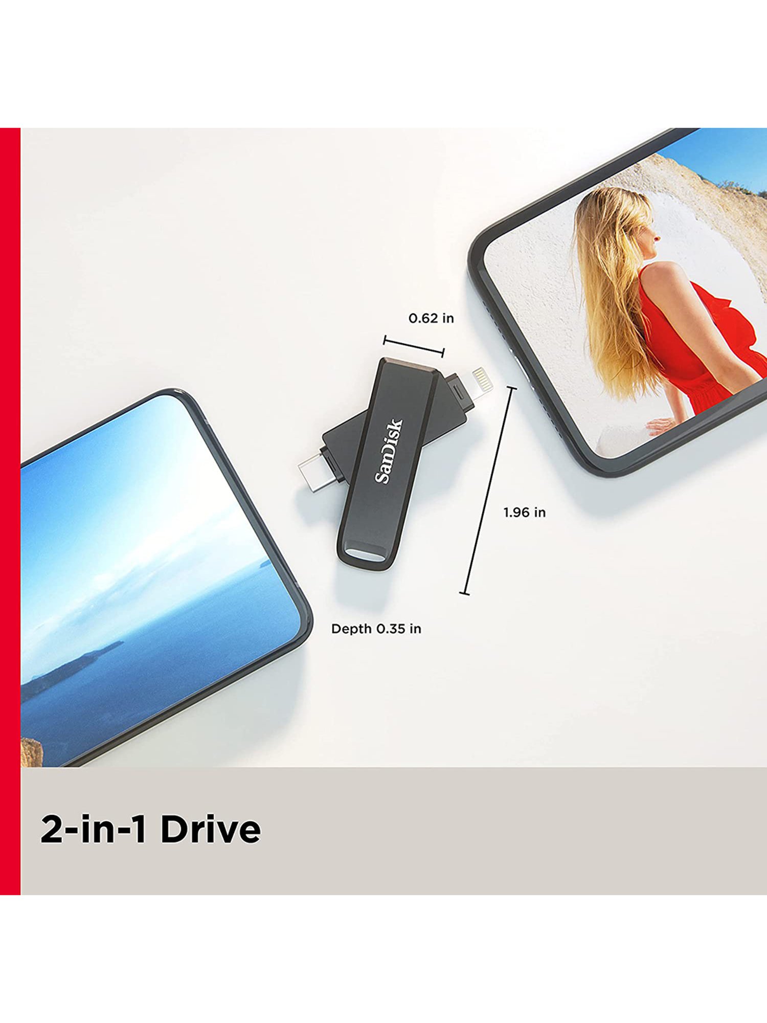 SanDisk iXpand SDIX70N-064G-GN6NN 64GB Type-C Lightning Pen Drive (Black)