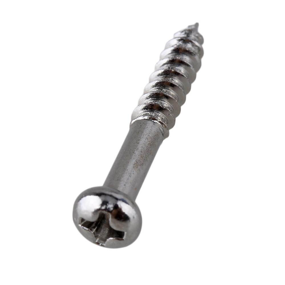 BQLZR 2.6mm Thread Dia Chrome Guitar Pickup Mounting Screws 28.5mm Length Set