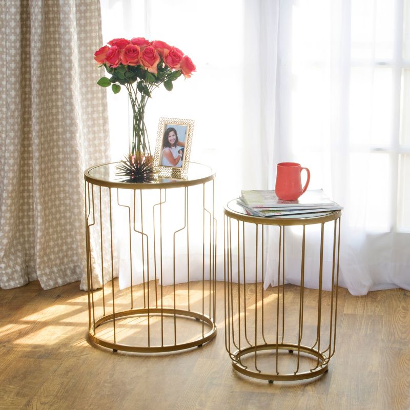 Nesting Tables Gold Mirrored - HomePop