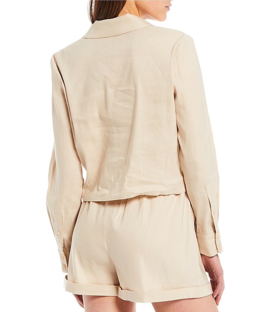 BB Dakota by Steve Madden Up to Here Puff Elbow Sleeve Mock Neck Smocked Top