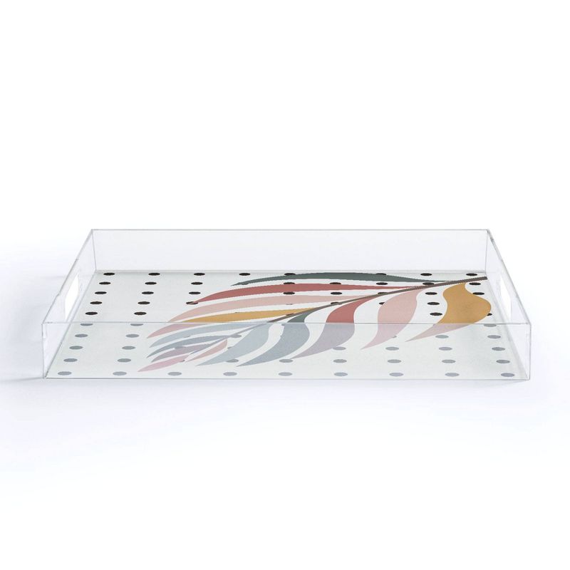 17" x 14" Acrylic Alisa Galitsyna Colorful Palm Branch Tray - society6