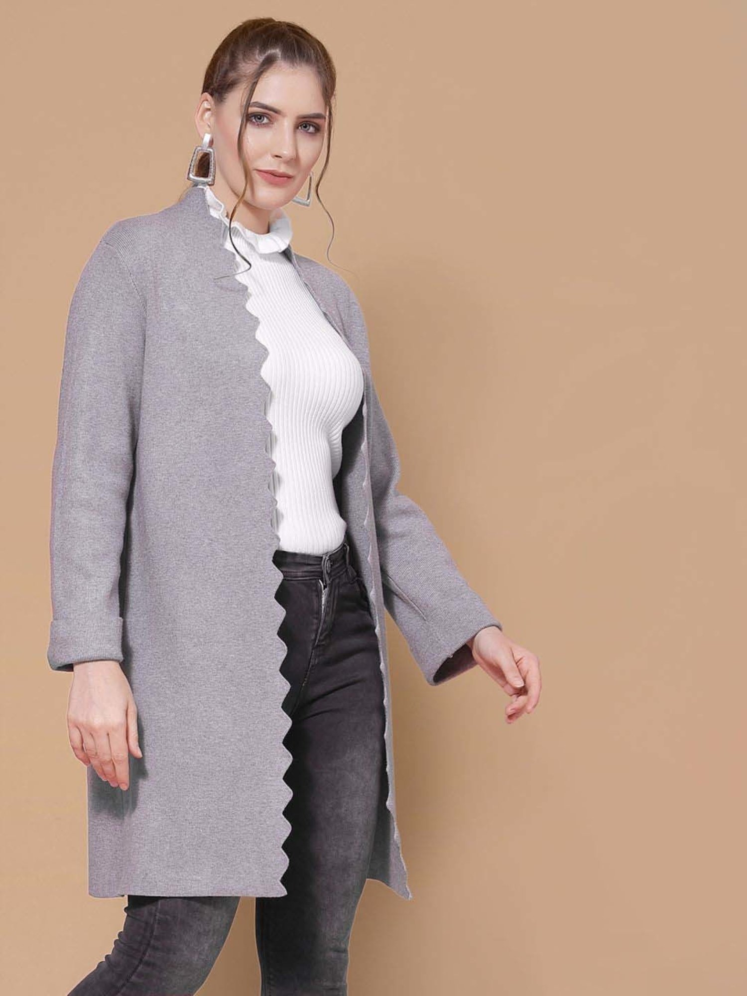 Mafadeny Grey Plain Shrug