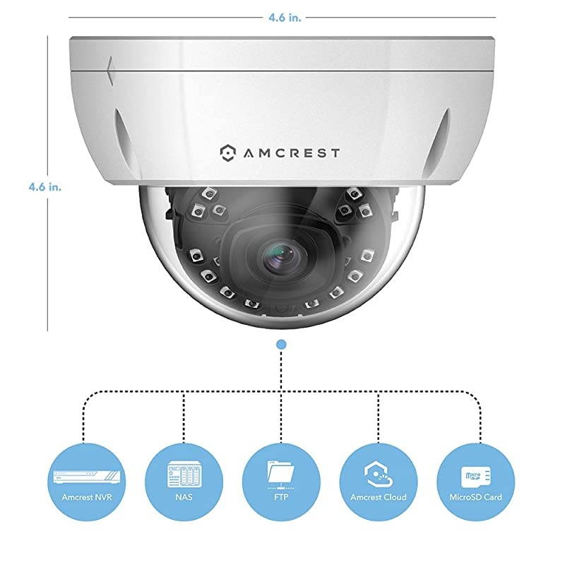 5MP Security Camera System, 4K 8CH PoE NVR, (4) x 5-Megapixel 2.8mm Wide Lens Weatherproof Metal Turret PoE IP Cameras, Built in Mic, Hard Drive Not Included, NV4108E-IP5M-T1179EW4 (White)