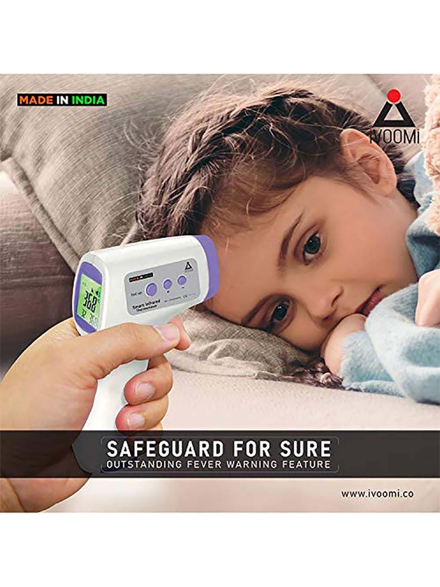 iVooMi Digital Infrared Non Contact Infrared Thermometer (White)