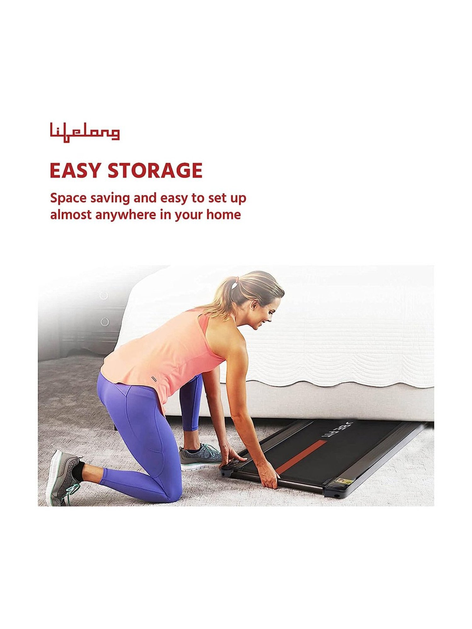 Lifelong Fit Pro 2HP Peak DC Motorized Treadmill (Black) Size - One Size